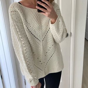 White/cream oversized wool sweater size L